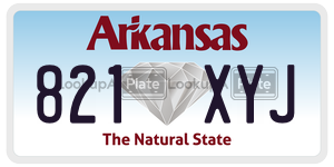 821XYJ  license plate in AR