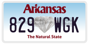 829WGK license plate in Arkansas