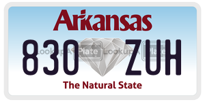 830ZUH  license plate in AR