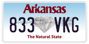 833VKG  license plate in AR