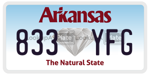 833YFG  license plate in AR