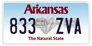 833ZVA  license plate in AR