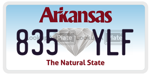 835YLF  license plate in AR