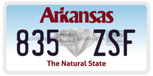 835ZSF  license plate in AR