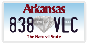 838VLC  license plate in AR
