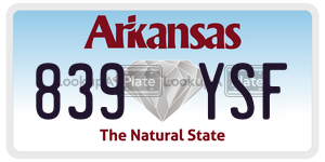 839YSF  license plate in AR