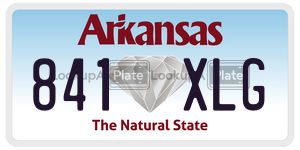 841XLG license plate in Arkansas