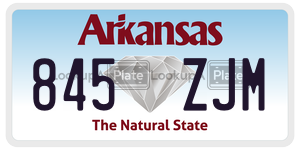 845ZJM  license plate in AR