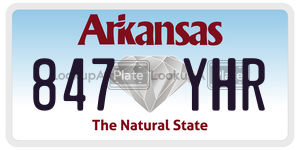 847YHR  license plate in AR