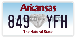 849YFH  license plate in AR