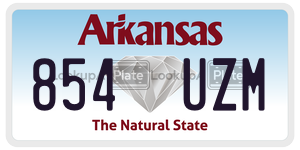 854UZM  license plate in AR