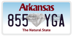 855YGA  license plate in AR