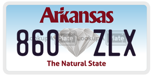 860ZLX  license plate in AR