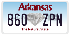 860ZPN  license plate in AR