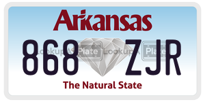 868ZJR  license plate in AR