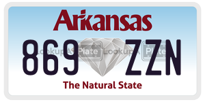 869ZZN  license plate in AR