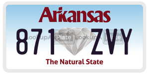 871ZVY  license plate in AR
