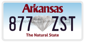 877ZST  license plate in AR