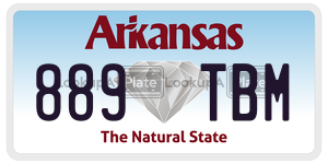 889TBM license plate in Arkansas