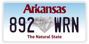 892WRN  license plate in AR