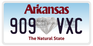 909VXC  license plate in AR