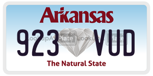 923VUD  license plate in AR