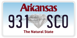 931SCO  license plate in AR