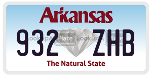 932ZHB  license plate in AR