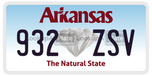932ZSV  license plate in AR