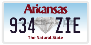 934ZIE  license plate in AR