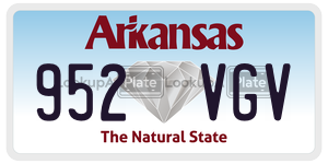 952VGV  license plate in AR