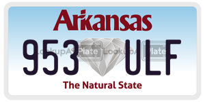 953ULF license plate in Arkansas