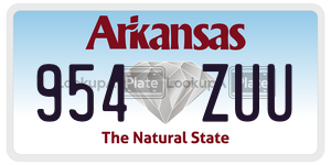 954ZUU  license plate in AR