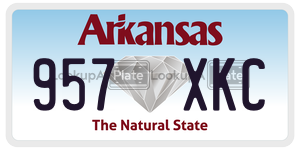 957XKC license plate in Arkansas
