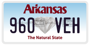 960VEH license plate in Arkansas