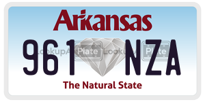 961NZA  license plate in AR