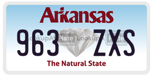 963ZXS license plate in Arkansas