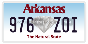 976ZOI  license plate in AR