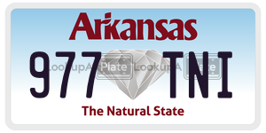 977TNI  license plate in AR