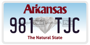 981TJC  license plate in AR