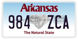 984ZCA  license plate in AR