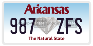 987ZFS  license plate in AR