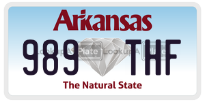 989THF  license plate in AR