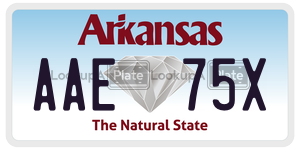 AAE75X  license plate in AR