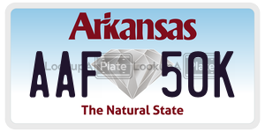 AAF50K  license plate in AR