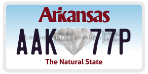 AAK77P  license plate in AR