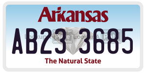 AB233685  license plate in AR
