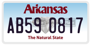 AB590817  license plate in AR