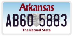AB605883  license plate in AR