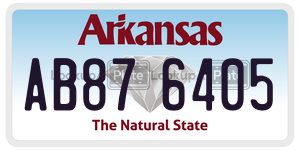 AB876405  license plate in AR